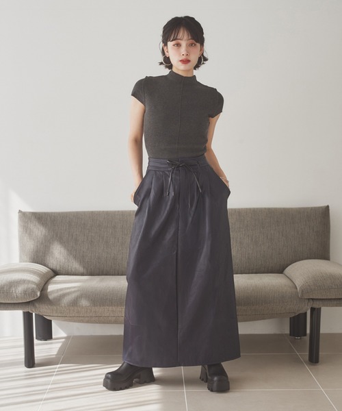 LAULEN(ローレン)の「2way front button lib knit /2wayフロントボタンリブニット(ニット/セーター・レディース・オートミール/ブラウン/チャコールグレー/ブラック・FREE)」の10枚目の写真