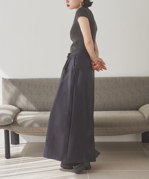 LAULEN(ローレン)の「2way front button lib knit /2wayフロントボタンリブニット(ニット/セーター・レディース・オートミール/ブラウン/チャコールグレー/ブラック・FREE)」の11枚目の写真