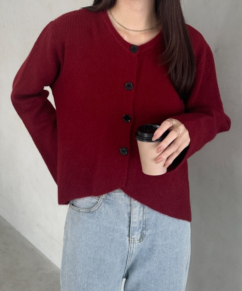 MYMOOD.(マイムード)の「上下2点セットカーディガン&スカートニットセットアップ(ワンピース・レディース・アイボリー/ベージュ/レッド/ブラウン/グレー・FREE)」の21枚目の写真