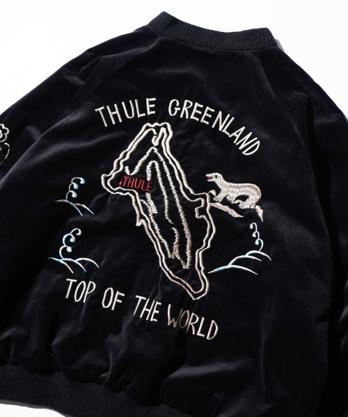 THRIFTY LOOK(スリフティールック)の「THRIFTY LOOK / スリフティールック SOUVENIR GREENLAND BLOUSON(スカジャン・メンズ・ブラック/ネイビー・MEDIUM/LARGE)」の10枚目の写真