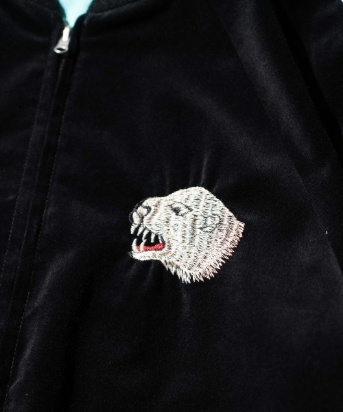 THRIFTY LOOK(スリフティールック)の「THRIFTY LOOK / スリフティールック SOUVENIR GREENLAND BLOUSON(スカジャン・メンズ・ブラック/ネイビー・MEDIUM/LARGE)」の14枚目の写真
