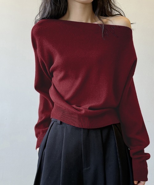 paloma wool ダークブラウン オフショルダー 長袖トップス paloma wool ダークブラウン オフショルダー 長袖トップス