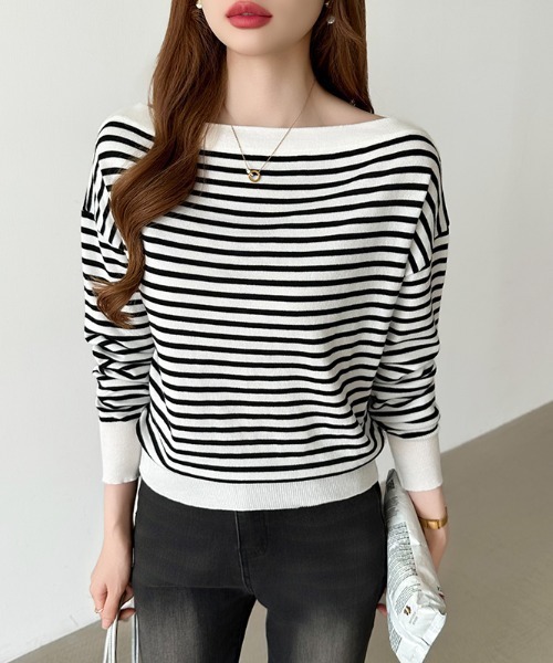 セール】ワンショルダートップス ニット オフショルダー トップス