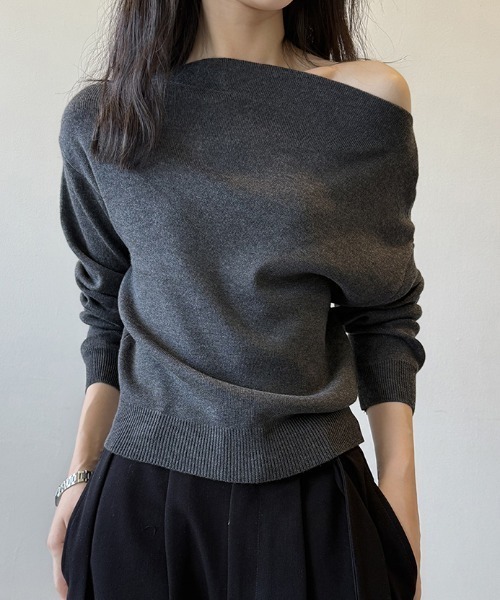 paloma wool ダークブラウン オフショルダー 長袖トップス paloma wool ダークブラウン オフショルダー 長袖トップス