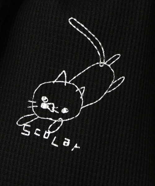 ScoLar（スカラー）の「153615：にゃんこスカラー 袖配色パーカー（パーカー・レディース・グレー/ブラック/アイボリー・M）」の21枚目の写真