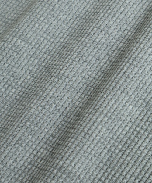 KANGOL（カンゴール）の「【KANGOL/カンゴール】別注 ワッフル ロゴ刺繍 ロングスリーブ ヘンリーネック Tシャツ（Tシャツ/カットソー・メンズ・カーキ/ブラック/オフホワイト/杢グレー/ネイビー・M/L/XL）」の12枚目の写真