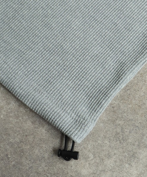 KANGOL（カンゴール）の「【KANGOL/カンゴール】別注 ワッフル ロゴ刺繍 ロングスリーブ ヘンリーネック Tシャツ（Tシャツ/カットソー・メンズ・カーキ/ブラック/オフホワイト/杢グレー/ネイビー・M/L/XL）」の10枚目の写真