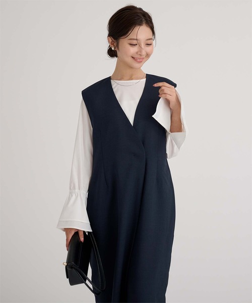 UR'S（ユアーズ）の「ラップジレオールインワン（つなぎ/オールインワン・レディース・ブラック/ネイビー・L/M/S）」の10枚目の写真