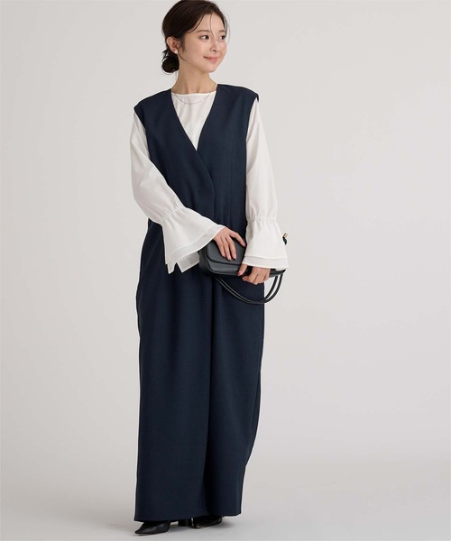 UR'S（ユアーズ）の「ラップジレオールインワン（つなぎ/オールインワン・レディース・ブラック/ネイビー・L/M/S）」の11枚目の写真