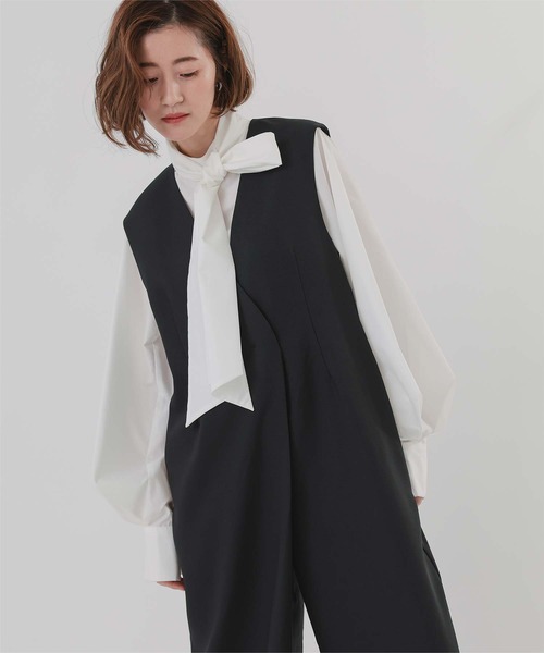 UR'S（ユアーズ）の「ラップジレオールインワン（つなぎ/オールインワン・レディース・ブラック/ネイビー・L/M/S）」の4枚目の写真