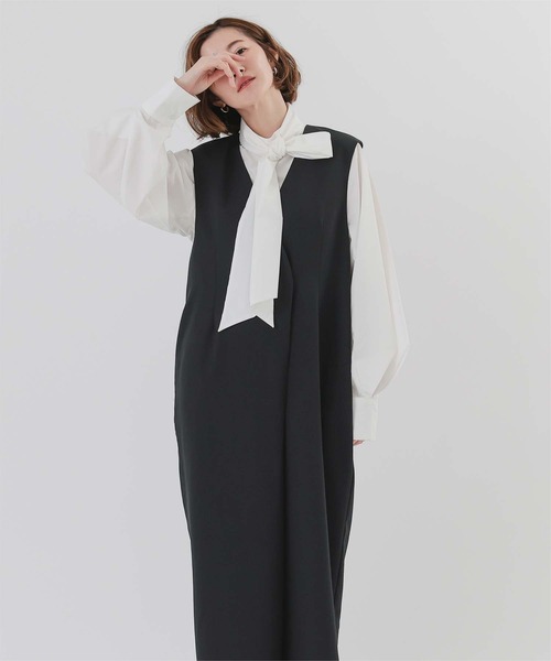 UR'S（ユアーズ）の「ラップジレオールインワン（つなぎ/オールインワン・レディース・ブラック/ネイビー・L/M/S）」の5枚目の写真