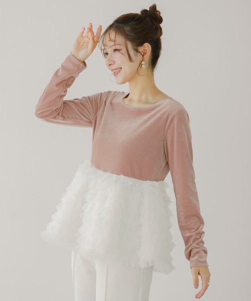 バレリーナチュチュベロアトップス（その他トップス）｜Fit more