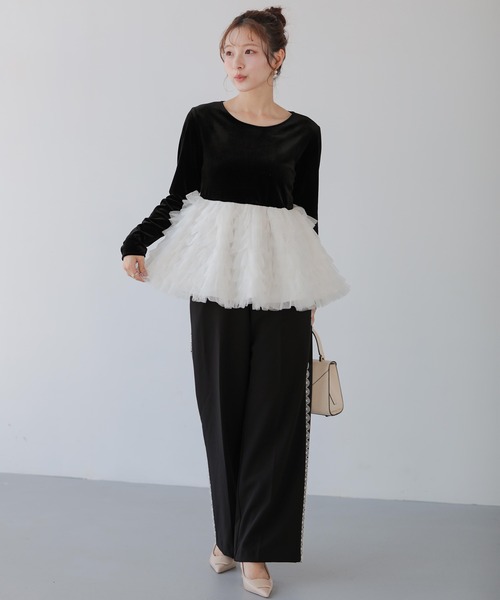Fit more(フィットモア)の「バレリーナチュチュベロアトップス(その他トップス・レディース・ピンク/グレー/ブラック・FREE)」の5枚目の写真