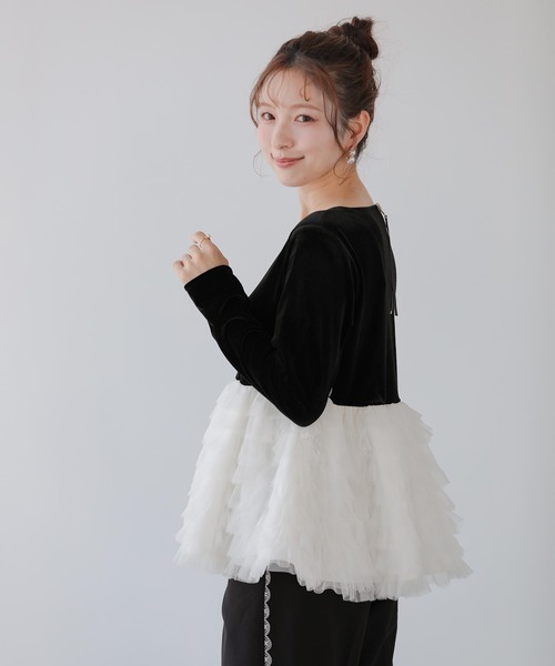 Fit more(フィットモア)の「バレリーナチュチュベロアトップス(その他トップス・レディース・ピンク/グレー/ブラック・FREE)」の6枚目の写真