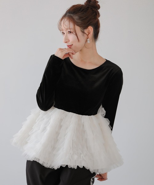Fit more(フィットモア)の「バレリーナチュチュベロアトップス(その他トップス・レディース・ピンク/グレー/ブラック・FREE)」の7枚目の写真