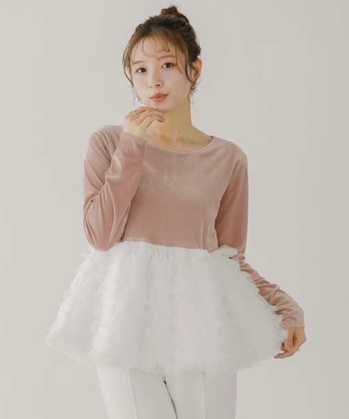 バレリーナチュチュベロアトップス（その他トップス）｜Fit more