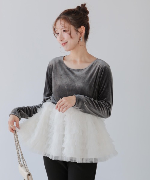 Fit more(フィットモア)の「バレリーナチュチュベロアトップス(その他トップス・レディース・ピンク/グレー/ブラック・FREE)」の13枚目の写真