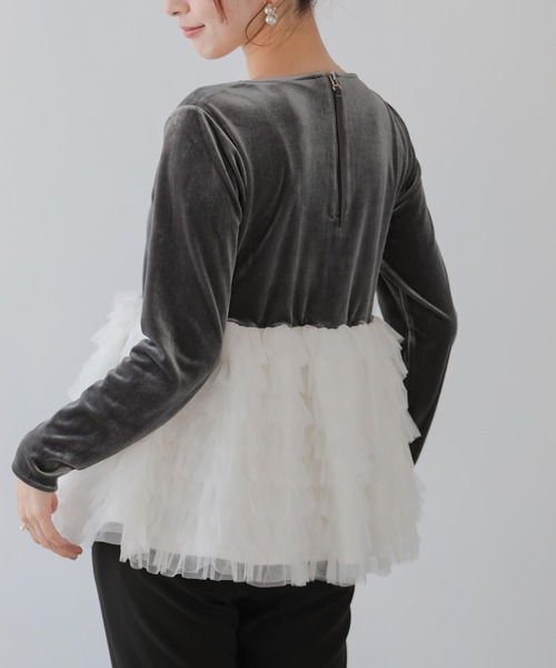 Fit more(フィットモア)の「バレリーナチュチュベロアトップス(その他トップス・レディース・ピンク/グレー/ブラック・FREE)」の15枚目の写真