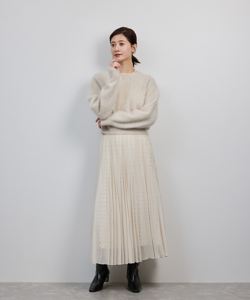 フォックスカシミヤニットプルオーバー/イージーケア・アンサンブル