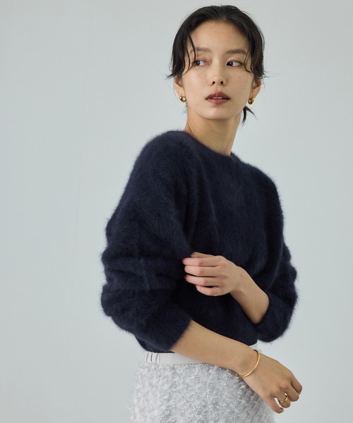 極美品 ✨ROPÉ 現行品 フォックスカシミヤニットプルオーバ フォックスカシミヤニットプルオーバー/イージーケア・アンサンブル