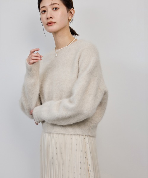 フォックスカシミヤニットプルオーバー/イージーケア・アンサンブル