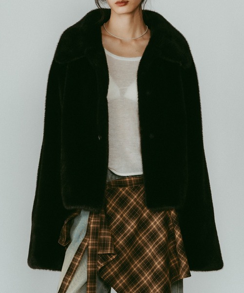 Knuth Marf（クヌースマーフ）の「【Knuth Marf】point collar fur coat/brown /ファーコート（その他アウター・レディース・ブラウン/ブラック・FREE）」の21枚目の写真