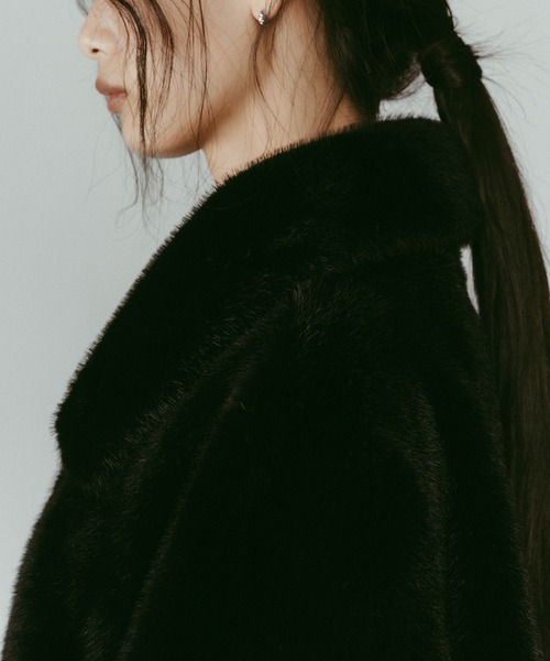 Knuth Marf（クヌースマーフ）の「【Knuth Marf】point collar fur coat/brown /ファーコート（その他アウター・レディース・ブラウン/ブラック・FREE）」の7枚目の写真