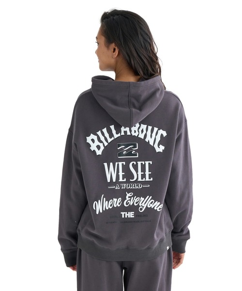 BILLABONG(ビラボン)の「BILLABONG レディース MESSAGE ARCH LOOSE P パーカー 【LOOSE FIT】【2025年秋冬モデル】/ビラボンセットアップ対応バックプリントルーズフィットプルオーバーパーカー・フーディー(パーカー・レディース・ホワイト/オフホワイト/グレー・MEDIUM/LARGE)」の2枚目の写真