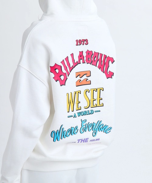 BILLABONG(ビラボン)の「BILLABONG レディース MESSAGE ARCH LOOSE P パーカー 【LOOSE FIT】【2025年秋冬モデル】/ビラボンセットアップ対応バックプリントルーズフィットプルオーバーパーカー・フーディー(パーカー・レディース・ホワイト/オフホワイト/グレー・MEDIUM/LARGE)」の6枚目の写真