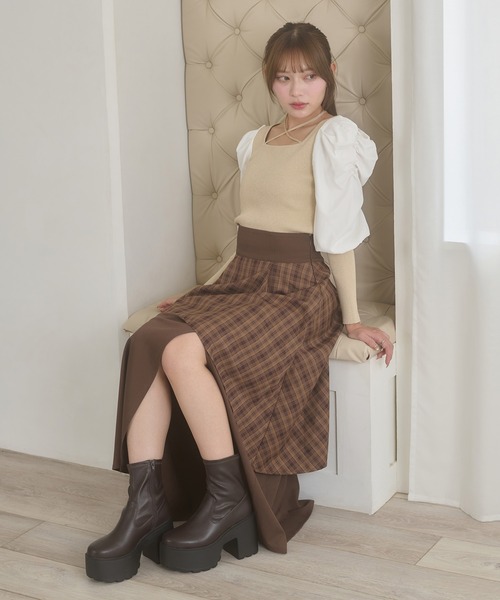Ambre Neige(アンブルネージュ)の「platform stretch short boots / アツゾコストレッチショートブーツ(ブーツ・レディース・ブラック/ダークブラウン/ブラック系その他/アイボリー・LARGE/MEDIUM)」の15枚目の写真