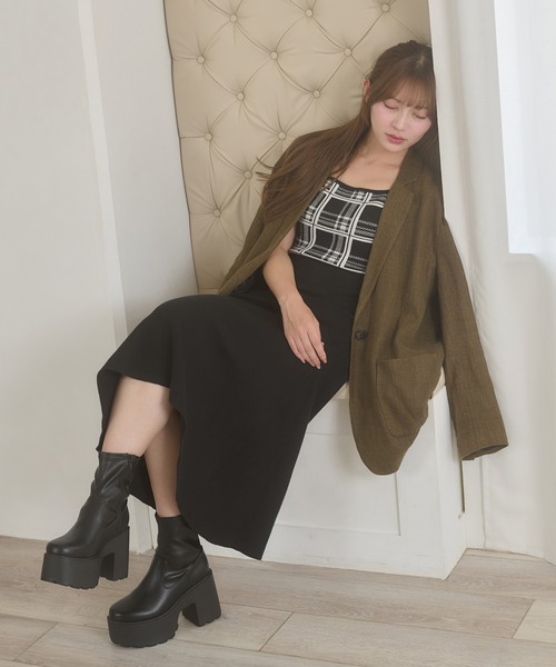 Ambre Neige(アンブルネージュ)の「platform stretch short boots / アツゾコストレッチショートブーツ(ブーツ・レディース・ブラック/ダークブラウン/ブラック系その他/アイボリー・LARGE/MEDIUM)」の18枚目の写真