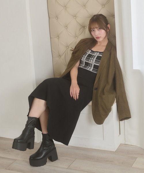 Ambre Neige(アンブルネージュ)の「platform stretch short boots / アツゾコストレッチショートブーツ(ブーツ・レディース・ブラック/ダークブラウン/ブラック系その他/アイボリー・LARGE/MEDIUM)」の19枚目の写真