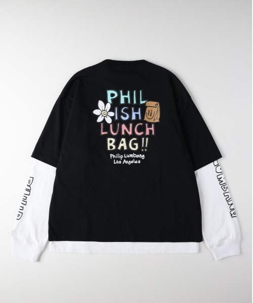 Right-on（ライトオン）の「【Philip Lumbang】リアルレイヤードロングスリーブTシャツ（アンサンブル・メンズ・ホワイト/ダークグレー/ブラック・M/L/XL）」の2枚目の写真