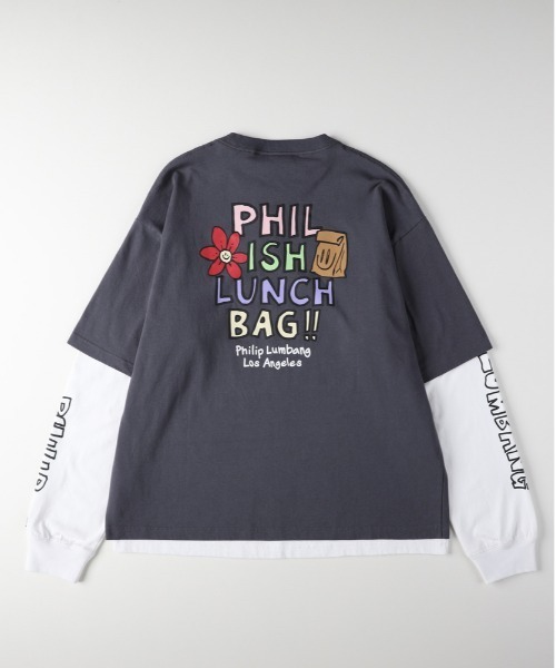 Right-on（ライトオン）の「【Philip Lumbang】リアルレイヤードロングスリーブTシャツ（アンサンブル・メンズ・ホワイト/ダークグレー/ブラック・M/L/XL）」の5枚目の写真