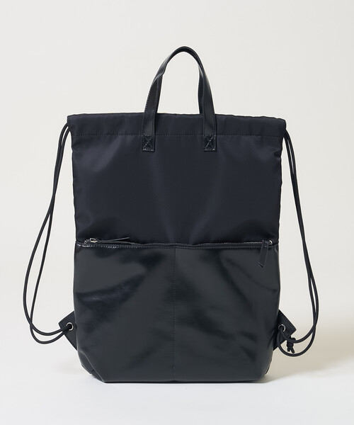FREAK'S STORE(フリークスストア)の「ナイロン レザレットナップサック/A4サイズトートバッグ(バックパック/リュック・レディース・ブラウン/ブラック・ONE SIZE)」の12枚目の写真