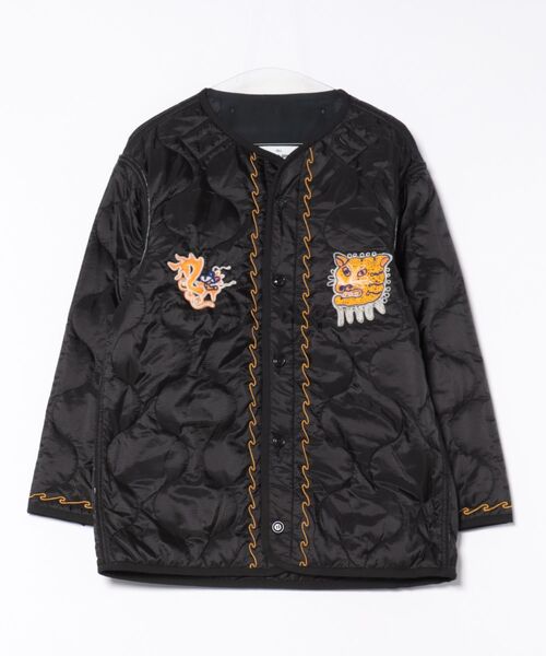 HOUSTON（ヒューストン）の「HOUSTON / EMBROIDERY M-65 LINER M-65 ベトジャンライナー / 51513（ミリタリージャケット・メンズ・ブラック/オリーブ・MEDIUM/SMALL）」の3枚目の写真