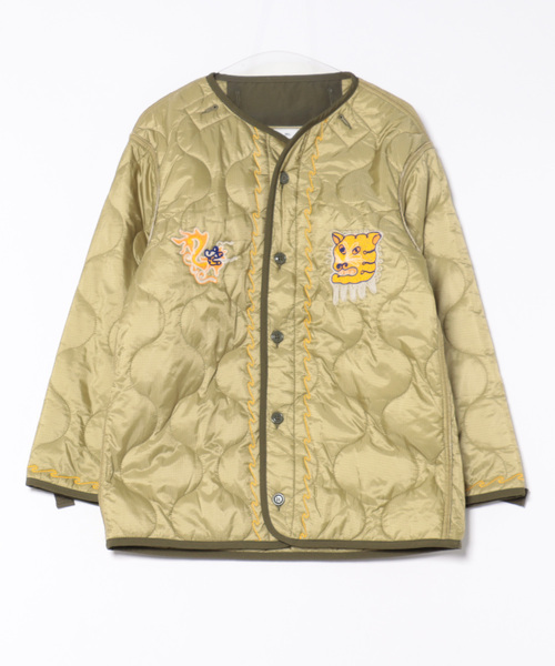 HOUSTON（ヒューストン）の「HOUSTON / EMBROIDERY M-65 LINER M-65 ベトジャンライナー / 51513（ミリタリージャケット・メンズ・ブラック/オリーブ・MEDIUM/SMALL）」の4枚目の写真
