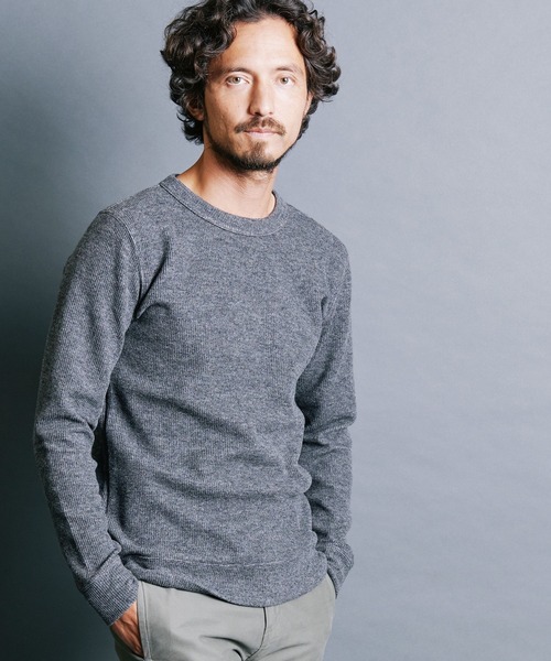 Magine（マージン）の「WOOL RIB W FACE KNITSAW L/S:ウールリブ Wファイス ニットソー ロングスリーブ（ニット/セーター・メンズ・チャコールグレー/ブラック/オフホワイト/ネイビー・44/46/48）」の4枚目の写真