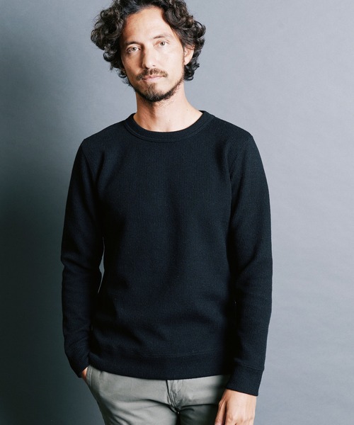 Magine（マージン）の「WOOL RIB W FACE KNITSAW L/S:ウールリブ Wファイス ニットソー ロングスリーブ（ニット/セーター・メンズ・チャコールグレー/ブラック/オフホワイト/ネイビー・44/46/48）」の3枚目の写真