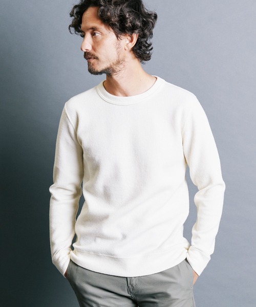 Magine（マージン）の「WOOL RIB W FACE KNITSAW L/S:ウールリブ Wファイス ニットソー ロングスリーブ（ニット/セーター・メンズ・チャコールグレー/ブラック/オフホワイト/ネイビー・44/46/48）」の7枚目の写真