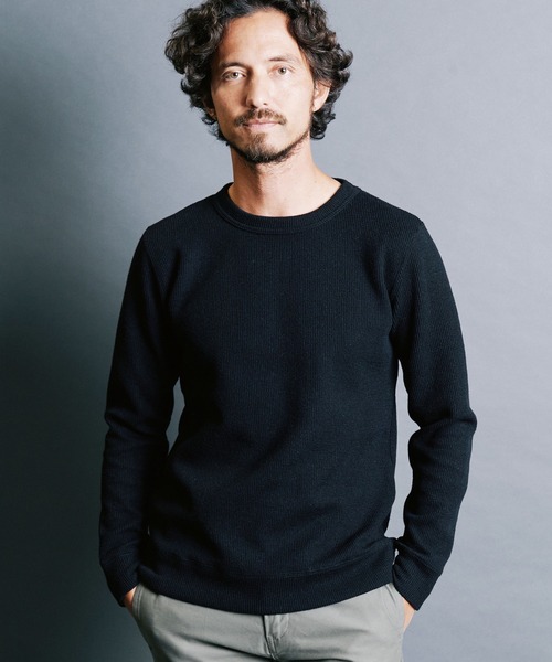 Magine（マージン）の「WOOL RIB W FACE KNITSAW L/S:ウールリブ Wファイス ニットソー ロングスリーブ（ニット/セーター・メンズ・チャコールグレー/ブラック/オフホワイト/ネイビー・44/46/48）」の9枚目の写真