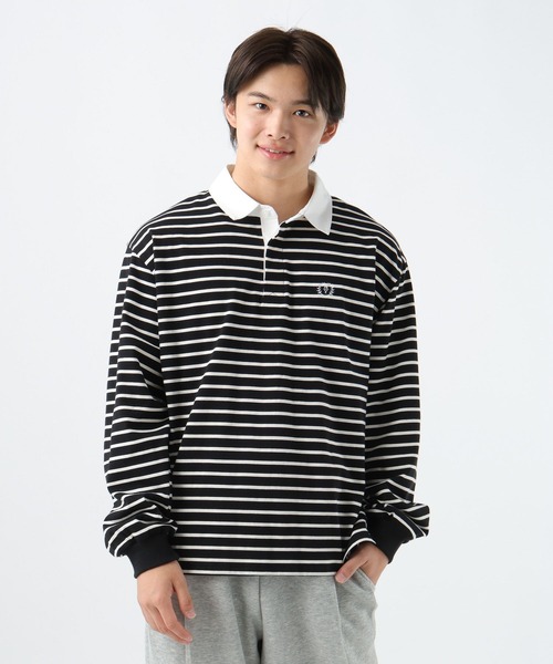 GLOBAL WORK(グローバルワーク)の「ロゴ刺繍ラガーシャツ長袖/AND YUA ANY/591440(Tシャツ/カットソー・キッズ・ブラック/ライトグレー・MEDIUM/LARGE)」の18枚目の写真