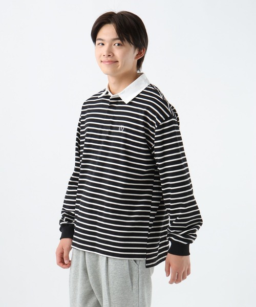 GLOBAL WORK(グローバルワーク)の「ロゴ刺繍ラガーシャツ長袖/AND YUA ANY/591440(Tシャツ/カットソー・キッズ・ブラック/ライトグレー・MEDIUM/LARGE)」の19枚目の写真