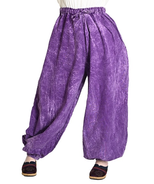 MARAI(マーライ)の「ストーンウォッシュサルエルパンツ(その他パンツ・レディース・ブラック/カーキ/ブラック系その他/ブラウン/グリーン/レッド/パープル・FREE)」の6枚目の写真