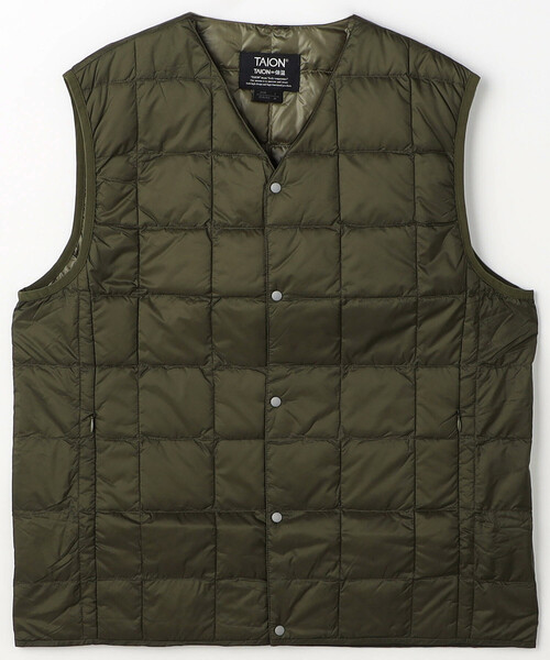 FREAK'S STORE（フリークスストア）の「限定展開 TAION/タイオン ベーシック Vネックボタン インナーダウンベスト / TAION-001（ダウンベスト・メンズ・ネイビー/チャコールグレー/オリーブ/ブラック・SMALL/MEDIUM/LARGE/X-LARGE）」の22枚目の写真