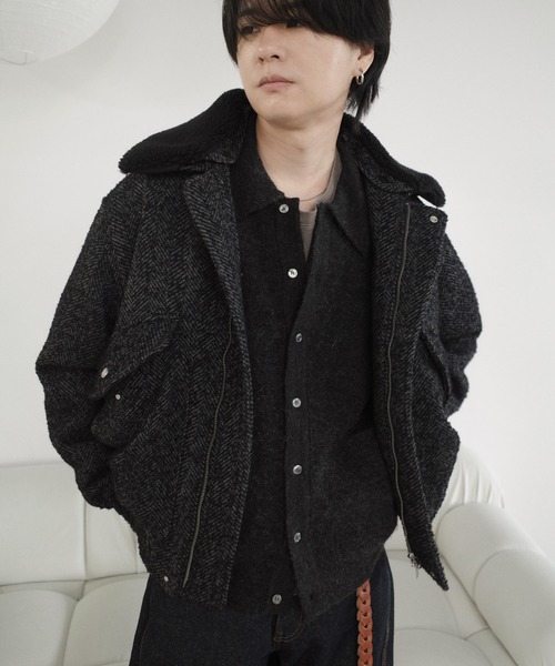 MOHAIR BLEND KNIT SHIRT CARDIGAN（ニット/セーター）｜WYM LIDNM