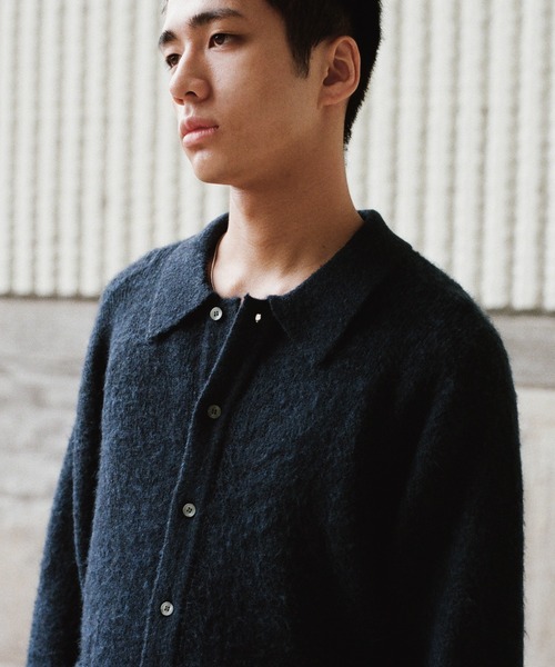 WYM LIDNM(ウィム バイ リドム)の「MOHAIR BLEND KNIT SHIRT CARDIGAN(ニット/セーター・メンズ・ライトグレー/アッシュブラウン/ブルー系/チャコール・M/L/S)」の15枚目の写真