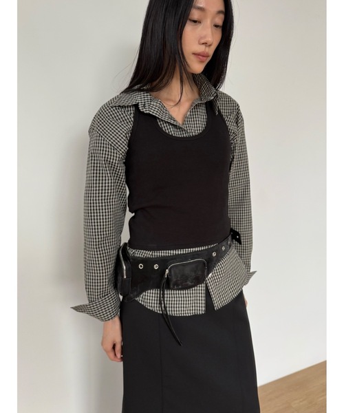 Didot.showroom（ディドット ショールーム）の「ホルターUネックトップ（Tシャツ/カットソー・レディース・グレー/アイボリー/ブラック・FREE）」の12枚目の写真