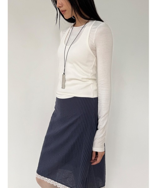 Didot.showroom（ディドット ショールーム）の「ホルターUネックトップ（Tシャツ/カットソー・レディース・グレー/アイボリー/ブラック・FREE）」の13枚目の写真