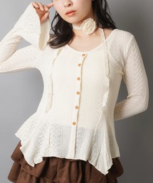 SPINNS | 【セットアイテム】レースカーディガン/フレアスリーブ/ローズタイ付き/NEO森ガール(カーディガン/ボレロ)